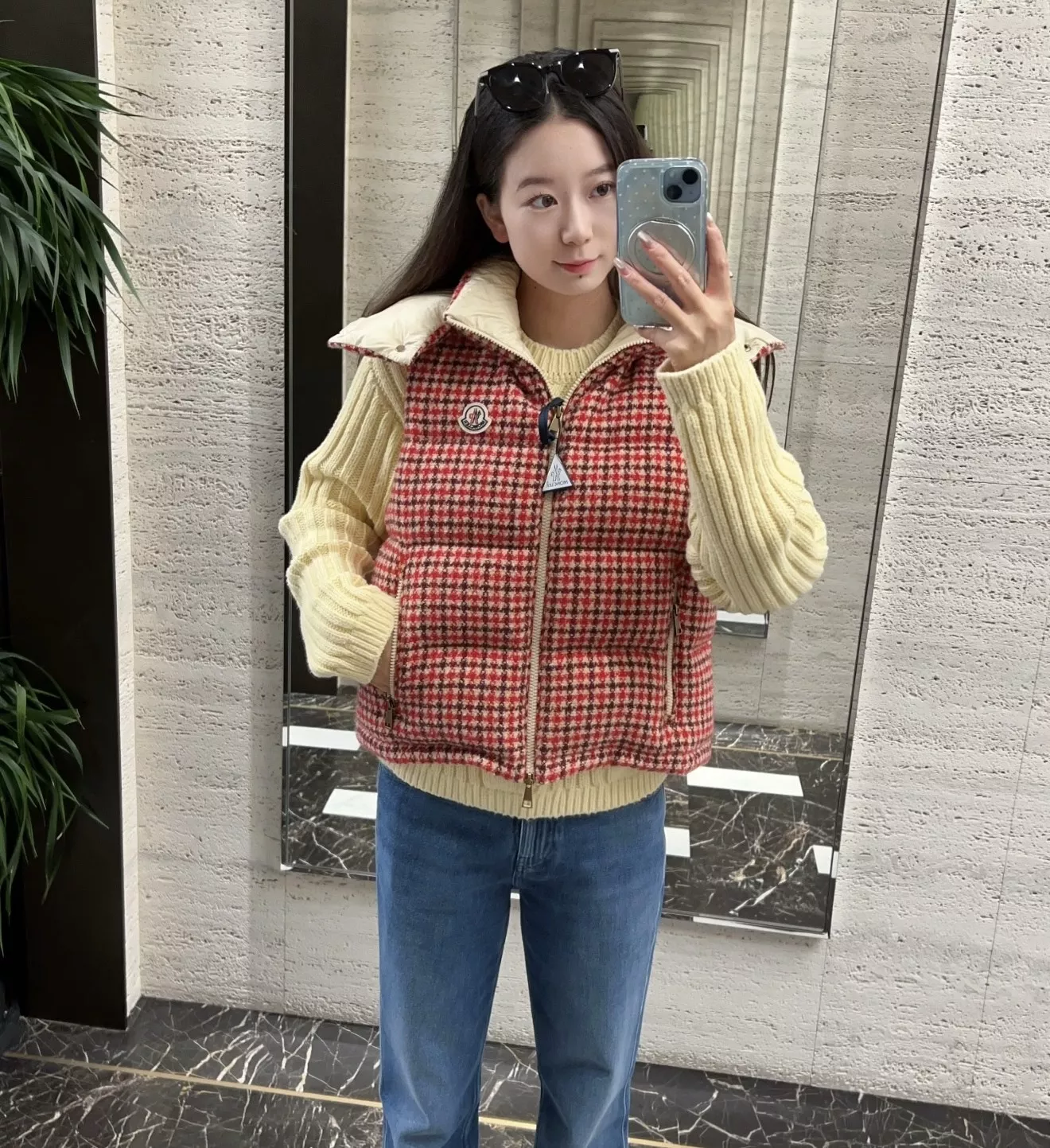 몽클레어 천연혼방 후드 집업 패딩 조끼 상세 이미지 12