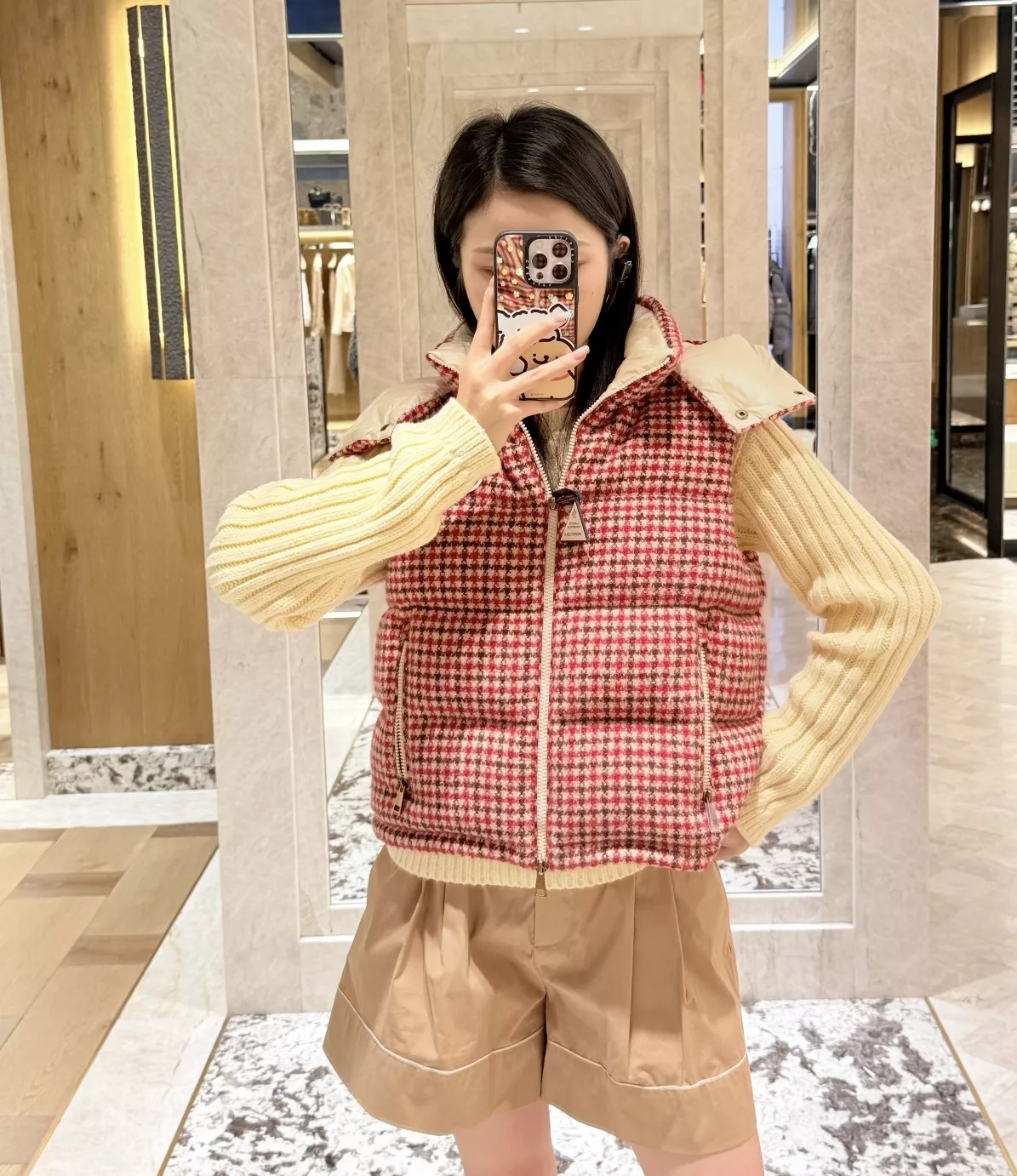 몽클레어 천연혼방 후드 집업 패딩 조끼 상세 이미지 11
