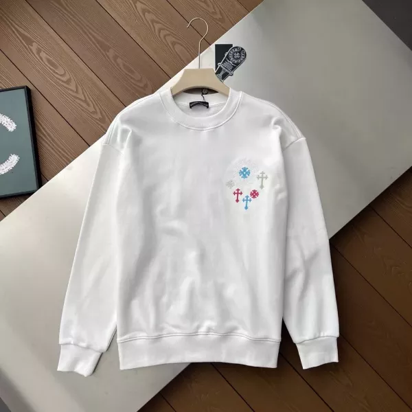 크롬하츠 컬러 크로스 자수 코튼 맨투맨