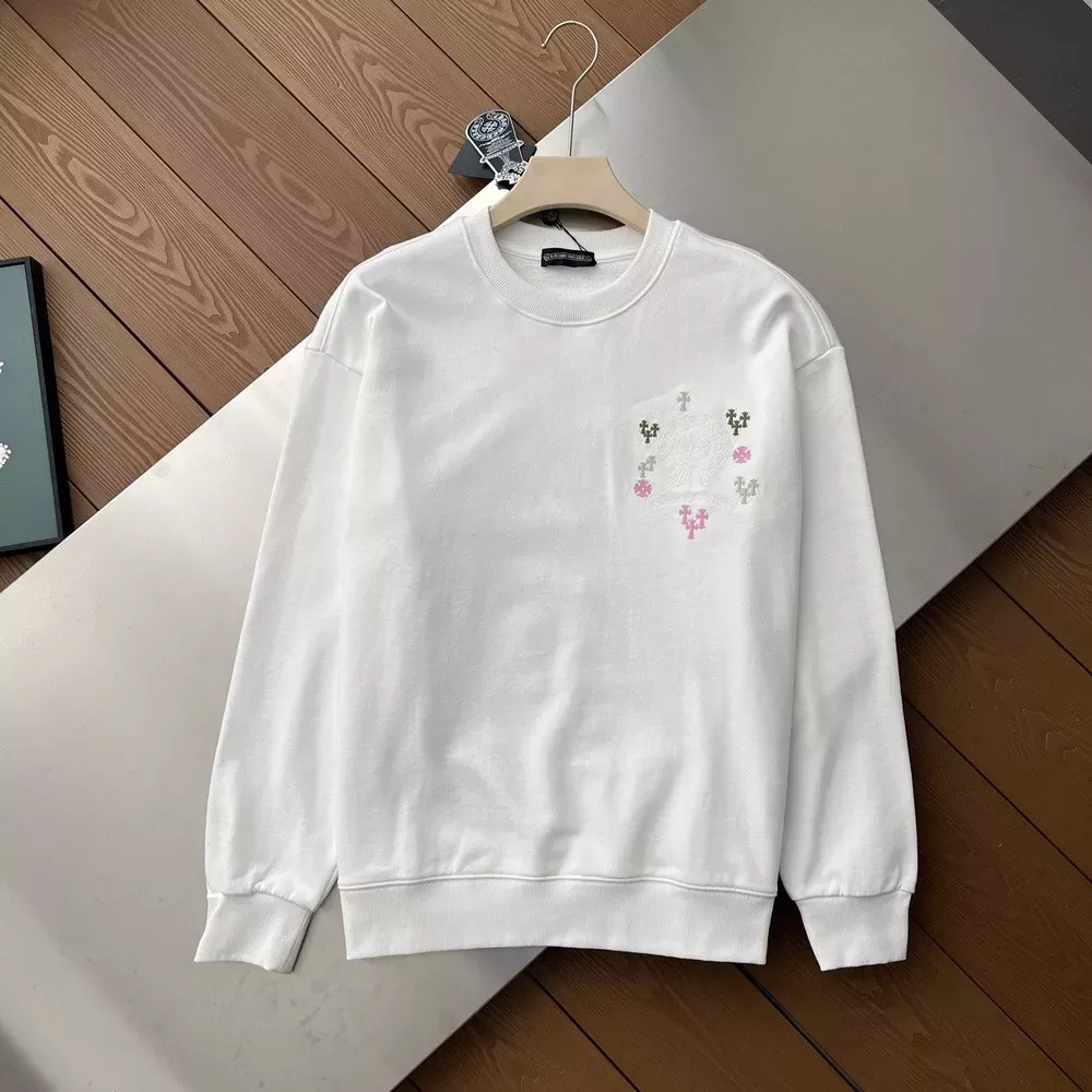 크롬하츠 마카롱 십자 자수 오버핏 맨투맨
