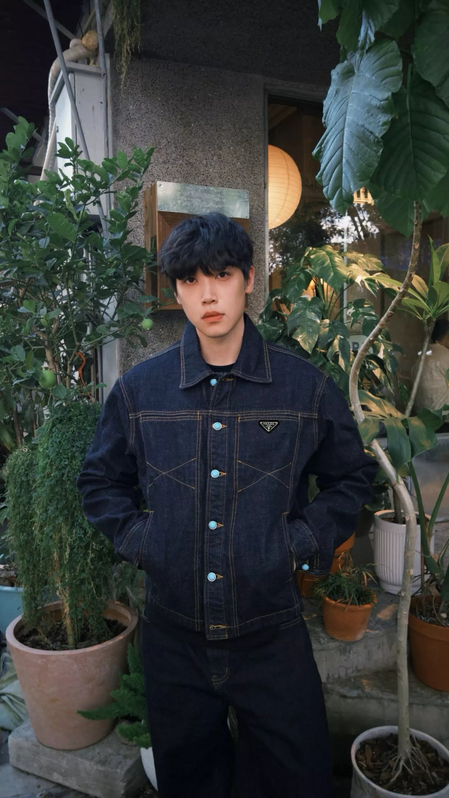 프라다 원색 데님 콘트라스트 버튼 재킷 상세 이미지 33