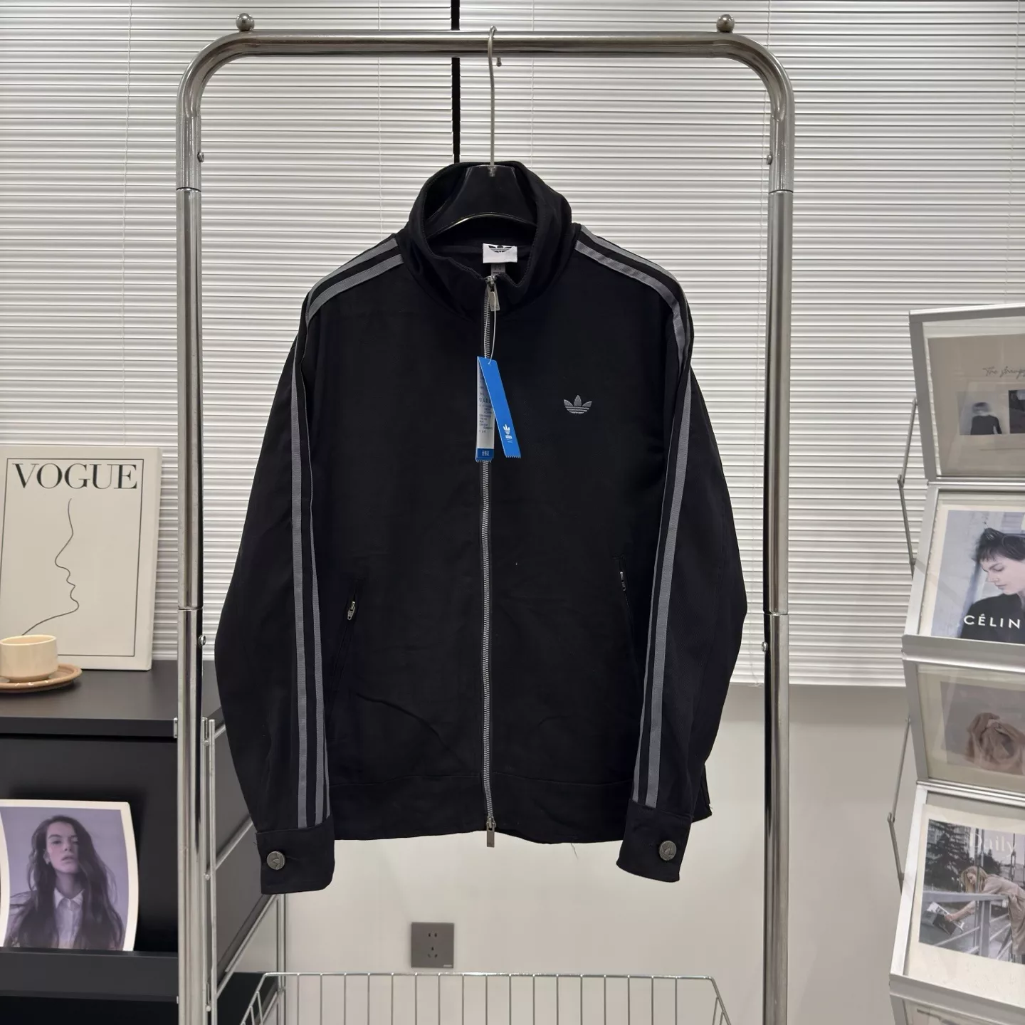 아디다스 복고 코튼 오버핏 집업 재킷 상세 이미지 3