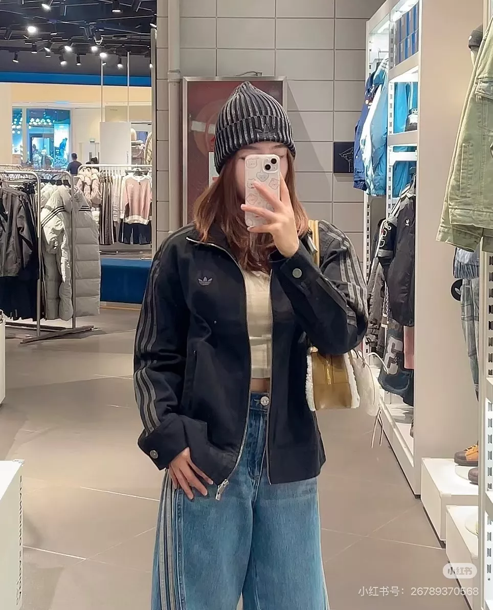 아디다스 복고 코튼 오버핏 집업 재킷 상세 이미지 16