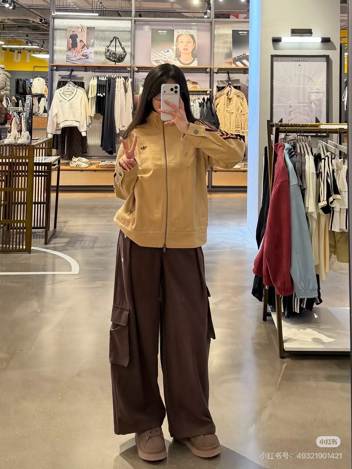 아디다스 복고 코튼 오버핏 집업 재킷 상세 이미지 21