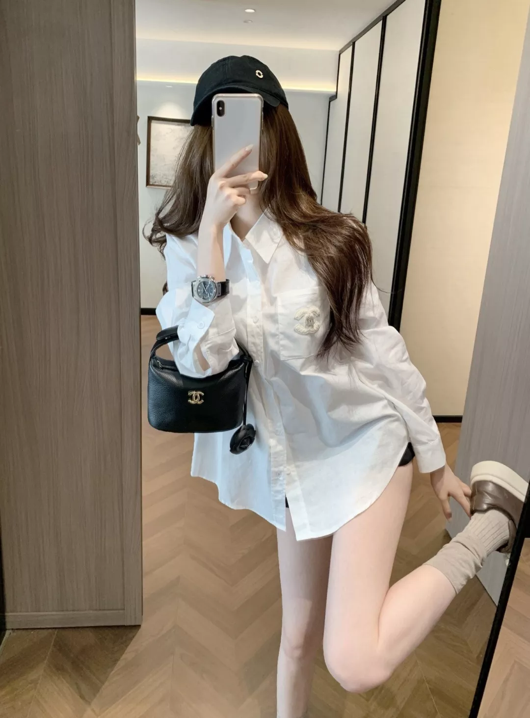 샤넬 코튼 린넨 자수 포켓 여성용 긴소매 셔츠 상세 이미지 39