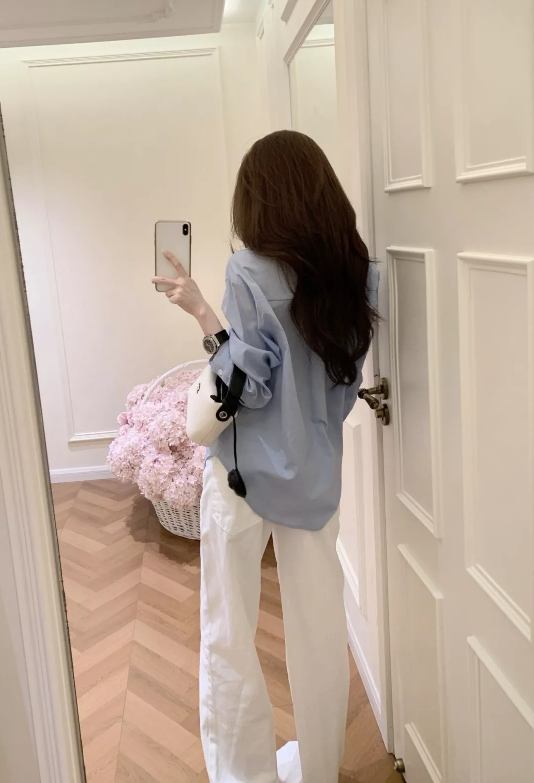 샤넬 코튼 린넨 자수 포켓 여성용 긴소매 셔츠 상세 이미지 35