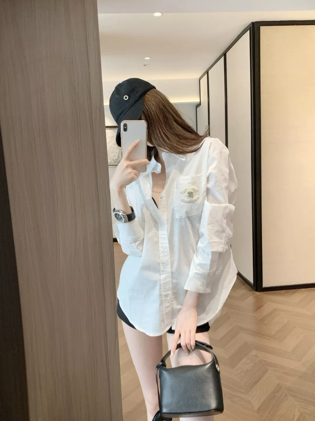 샤넬 코튼 린넨 자수 포켓 여성용 긴소매 셔츠 상세 이미지 37