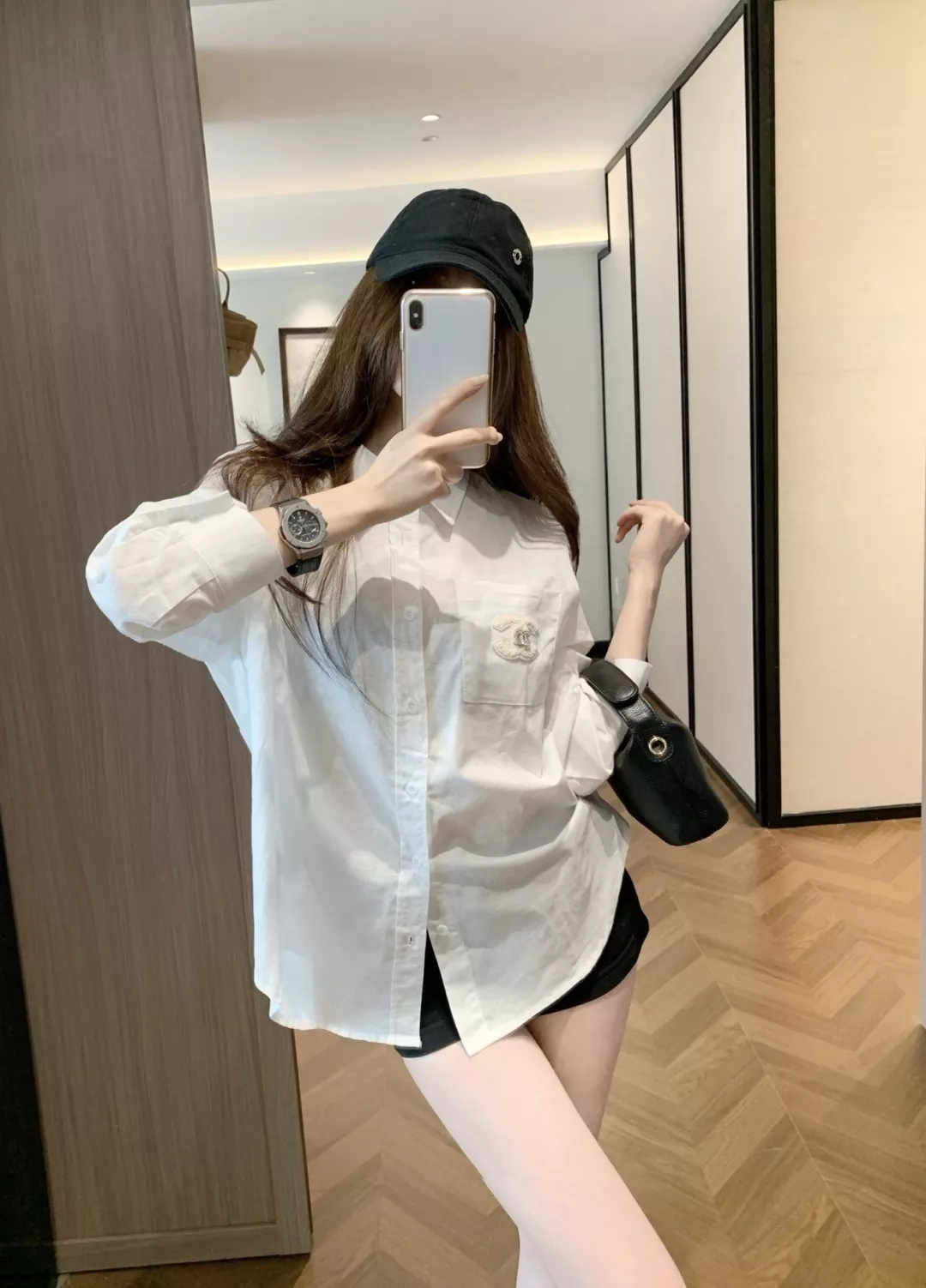 샤넬 코튼 린넨 자수 포켓 여성용 긴소매 셔츠 상세 이미지 44
