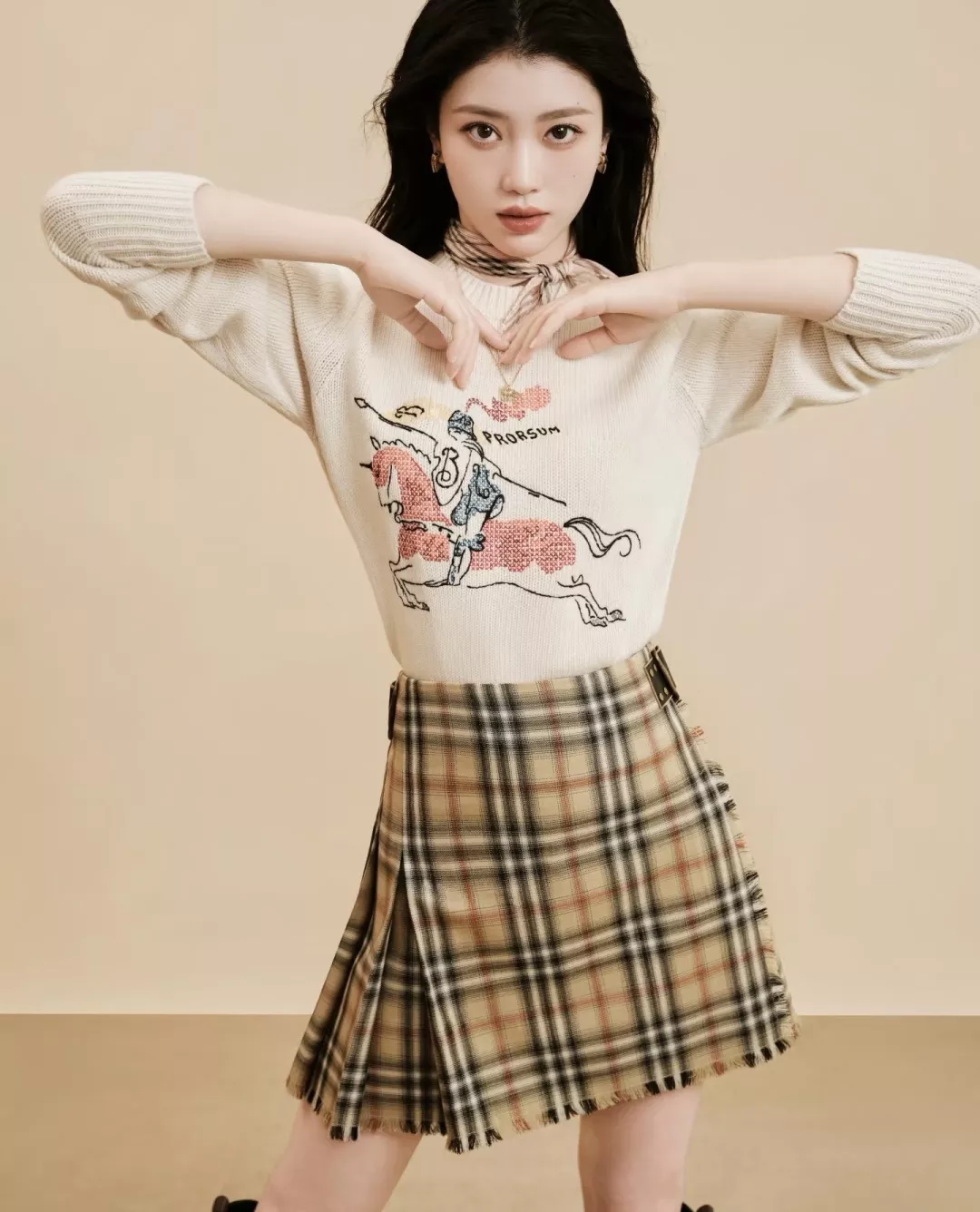 버버리 체크 플리츠 벨트 여성용 미니 스커트 상세 이미지 17