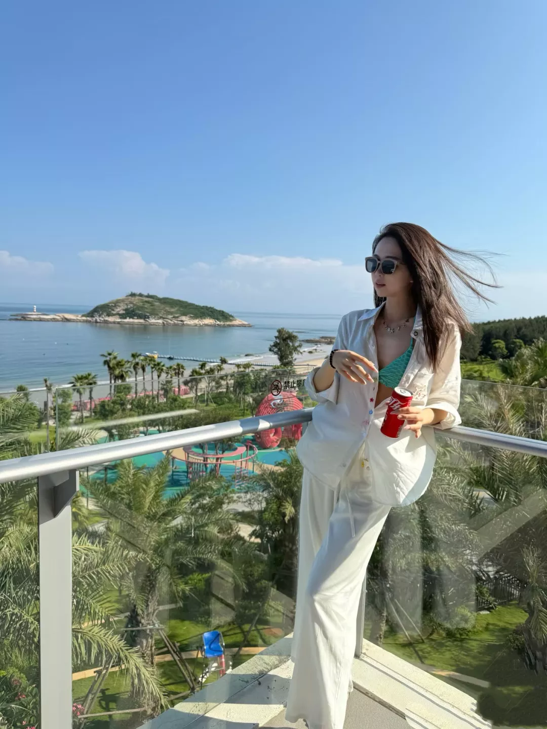 샤넬 컬러 버튼 코튼 린넨 여성용 캐쥬얼 팬츠 상세 이미지 11