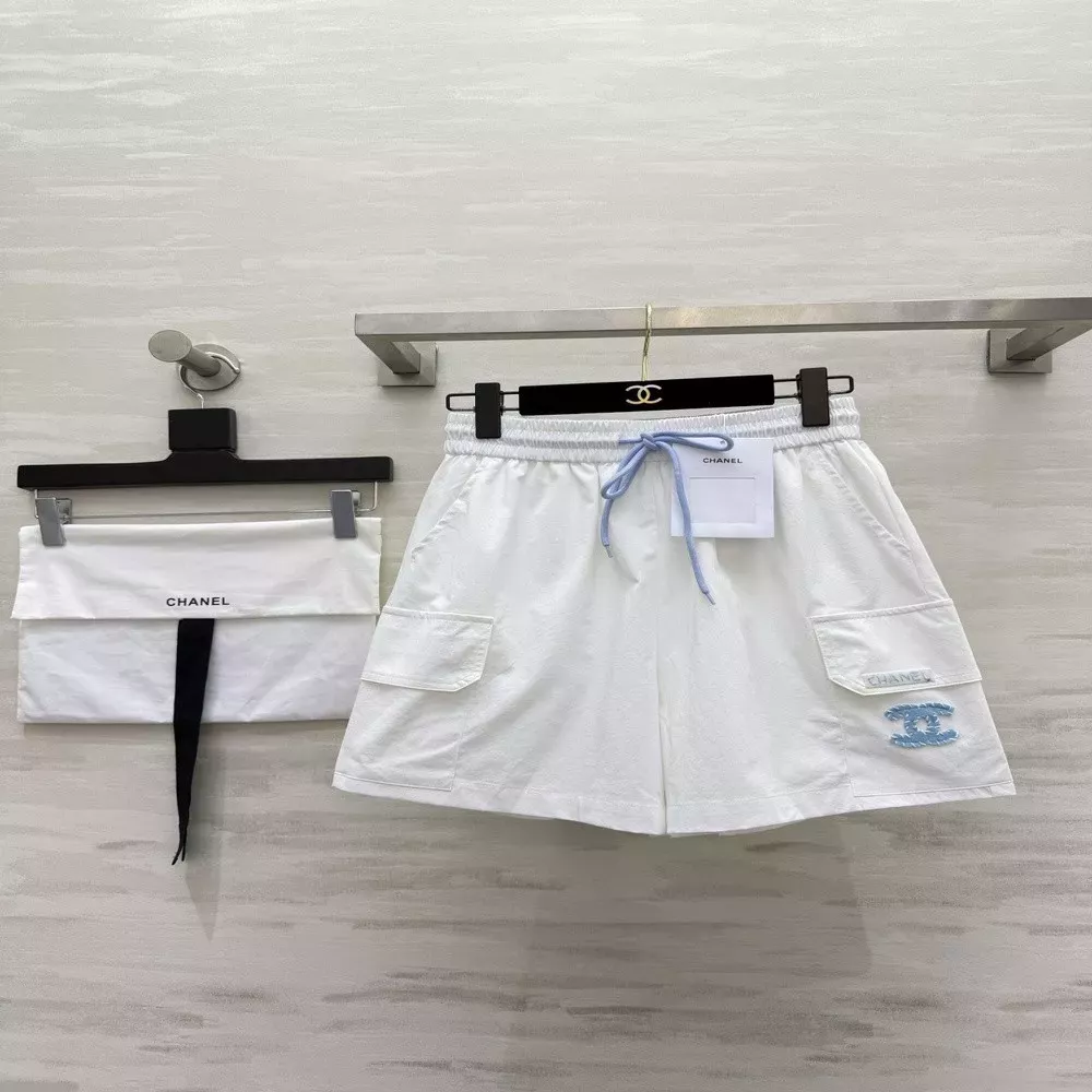 샤넬 자수 포인트 밴딩 여성용 하프 팬츠