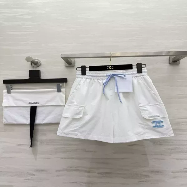 샤넬 자수 포인트 밴딩 여성용 하프 팬츠