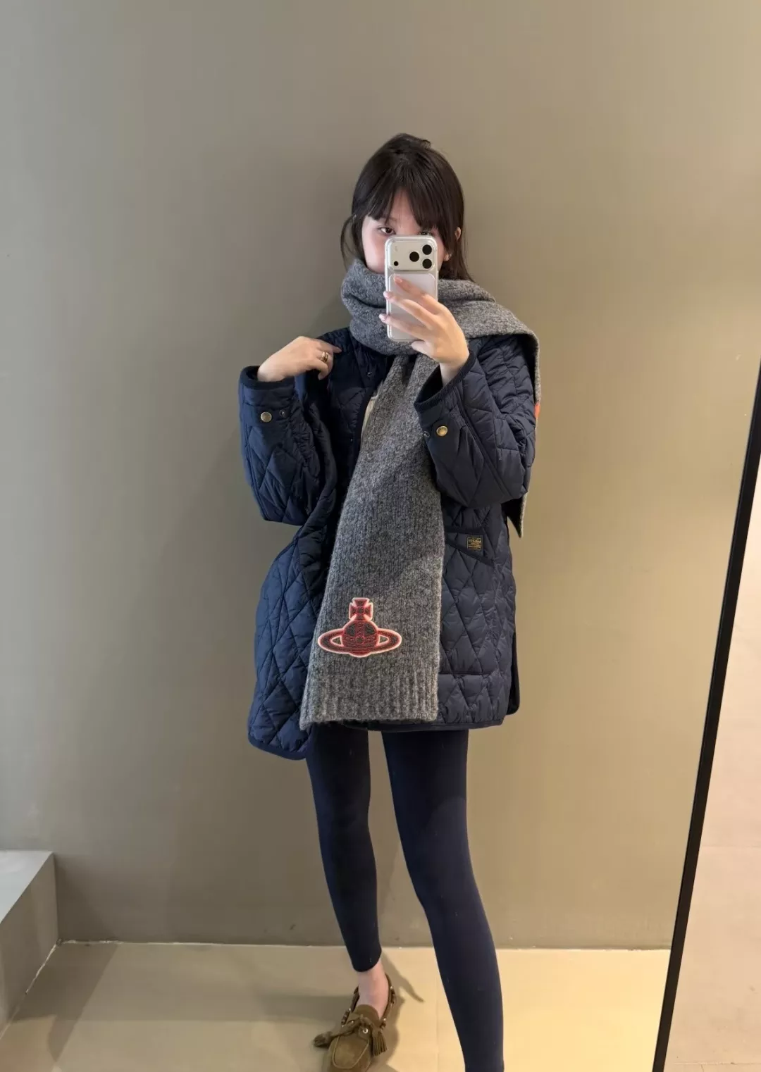 폴로 복고 퀼팅 코듀로이 여성용 미들 패딩 상세 이미지 31