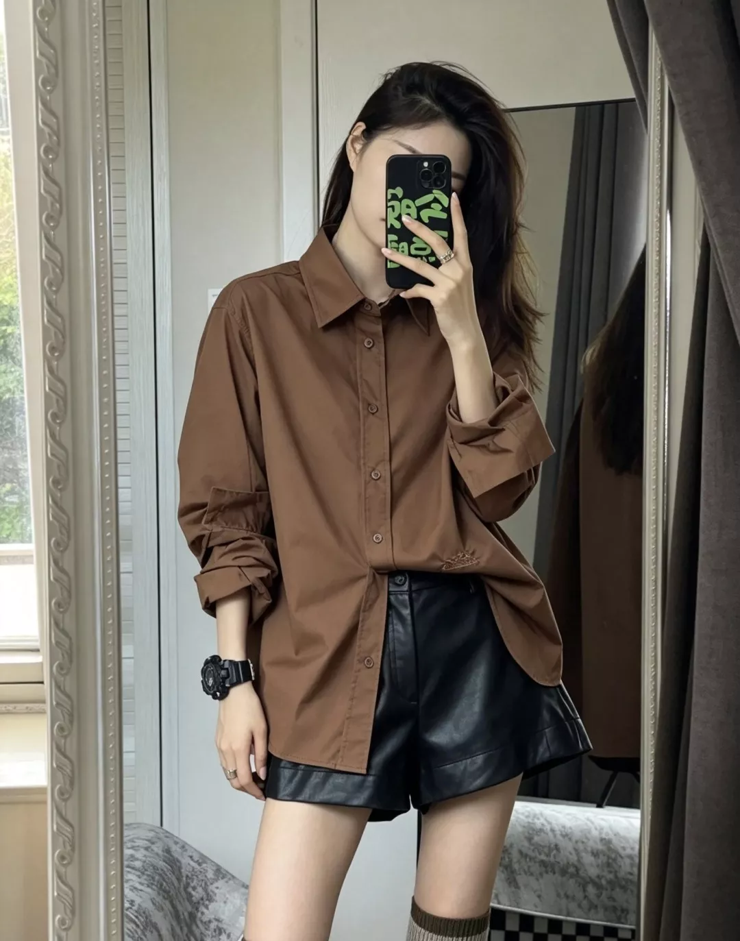 에르메스 자수 말 모티프 여성용 긴소매 셔츠 상세 이미지 36