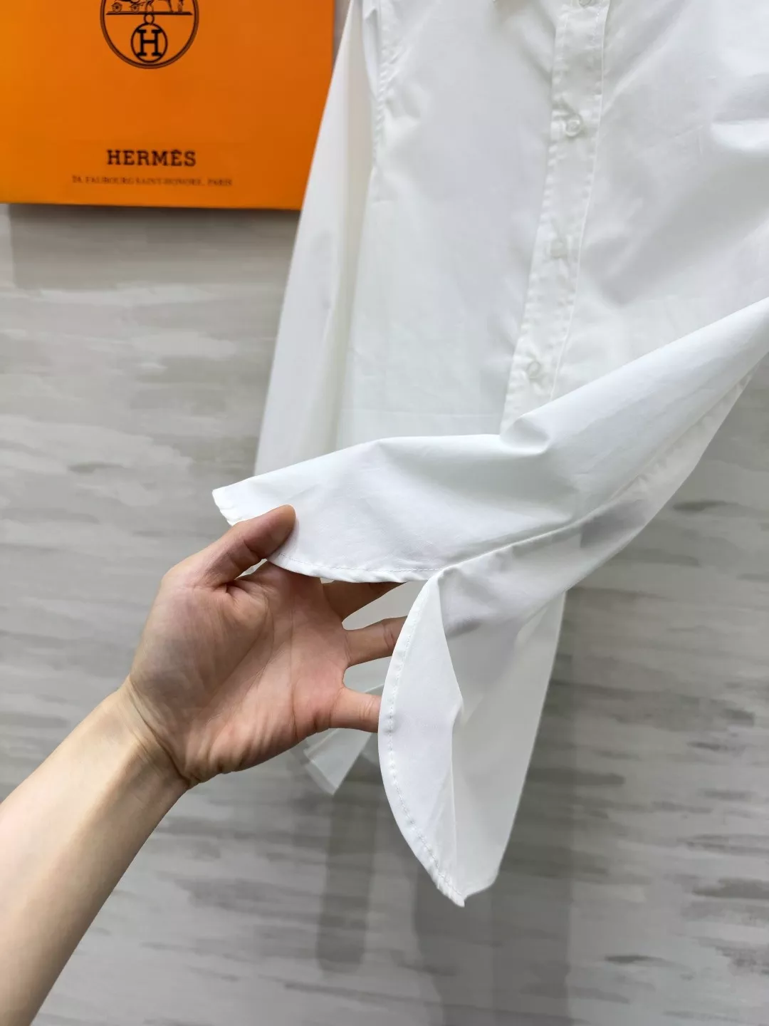 에르메스 자수 말 모티프 여성용 긴소매 셔츠 상세 이미지 7