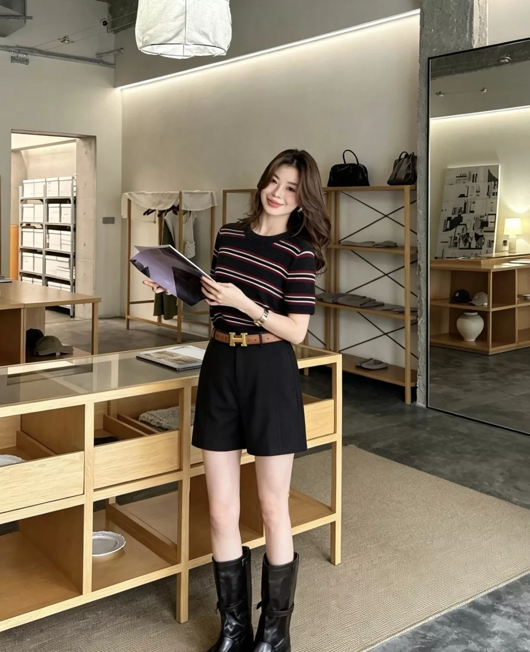 에르메스 H 버클 벨트 포인트 정장 반바지 상세 이미지 30