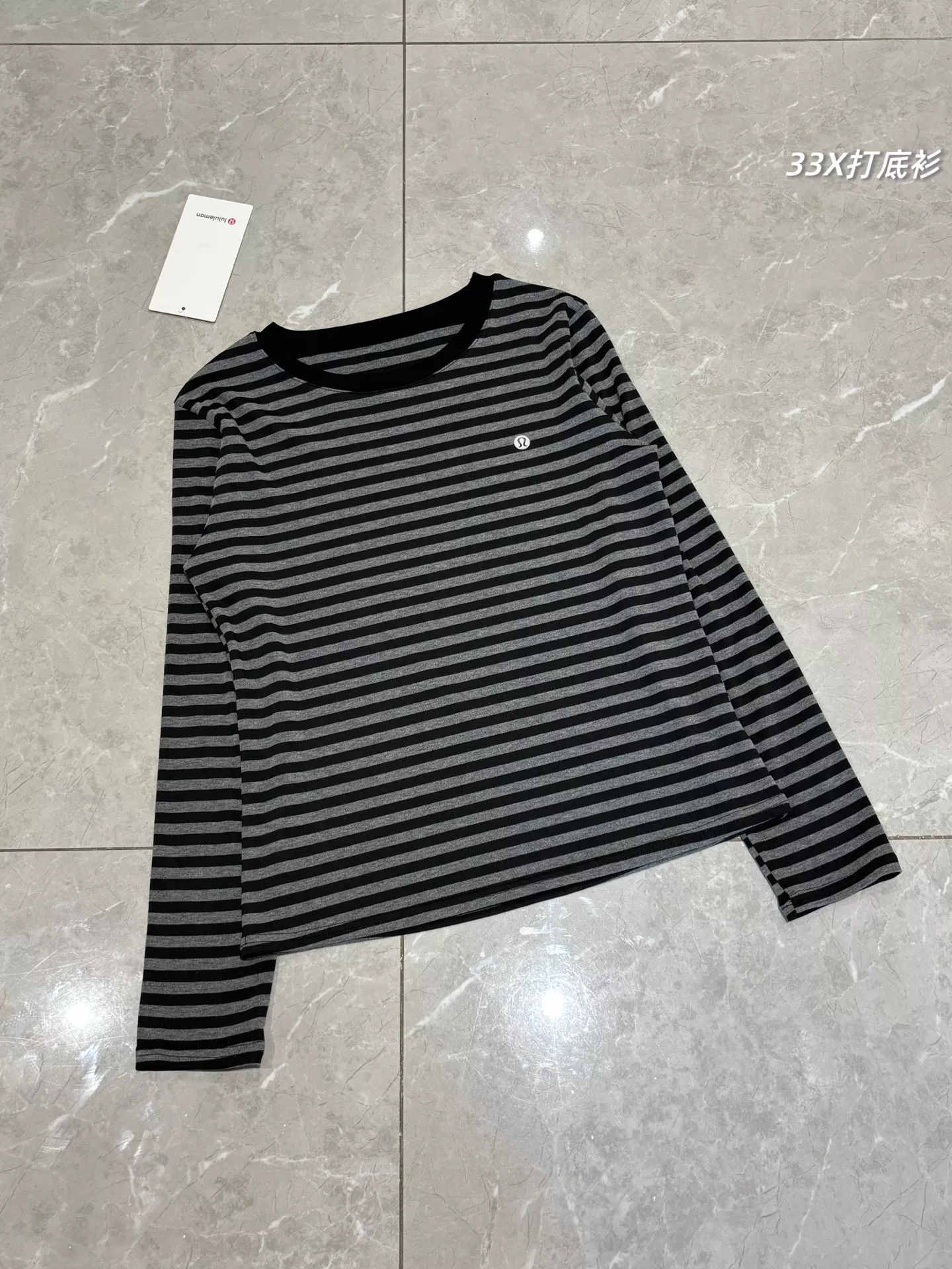 룰루레몬 스트라이프 코튼 드롭숄더 티셔츠 상세 이미지 10