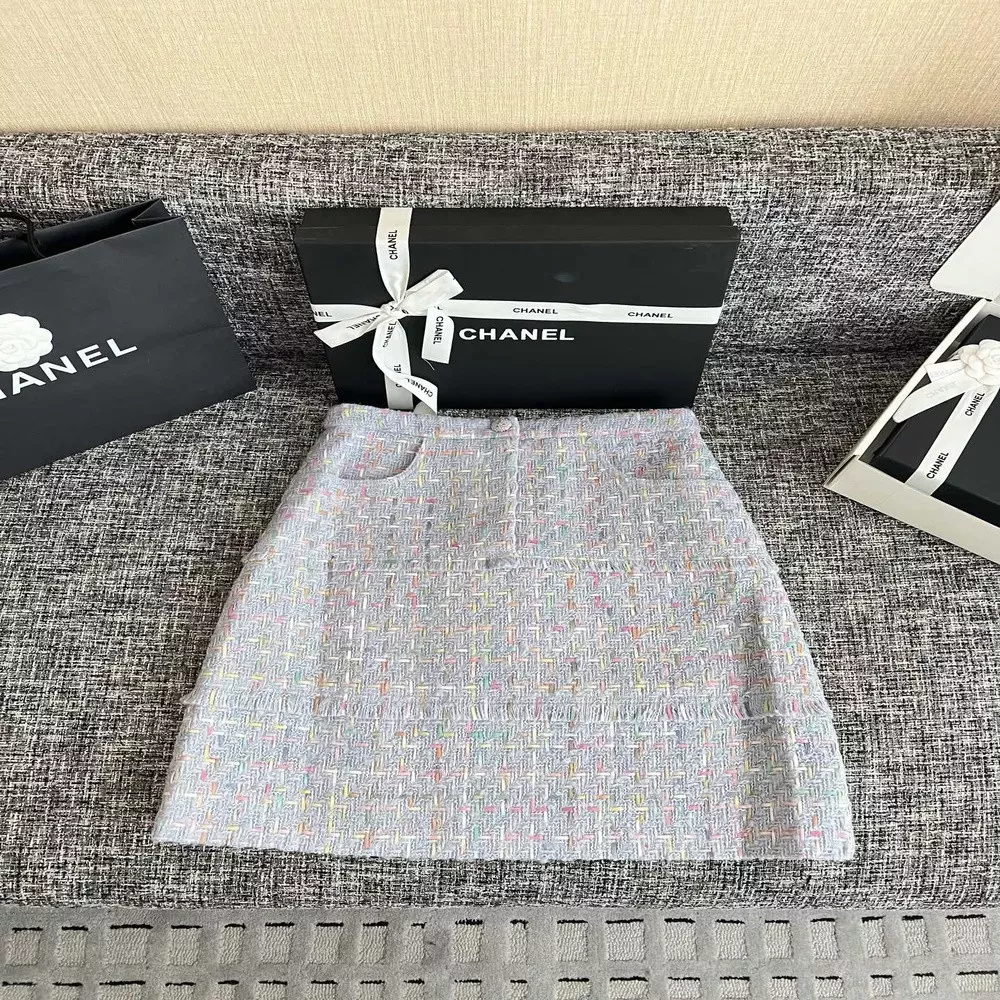 샤넬 트위드 메리노 울 미니 스커트
