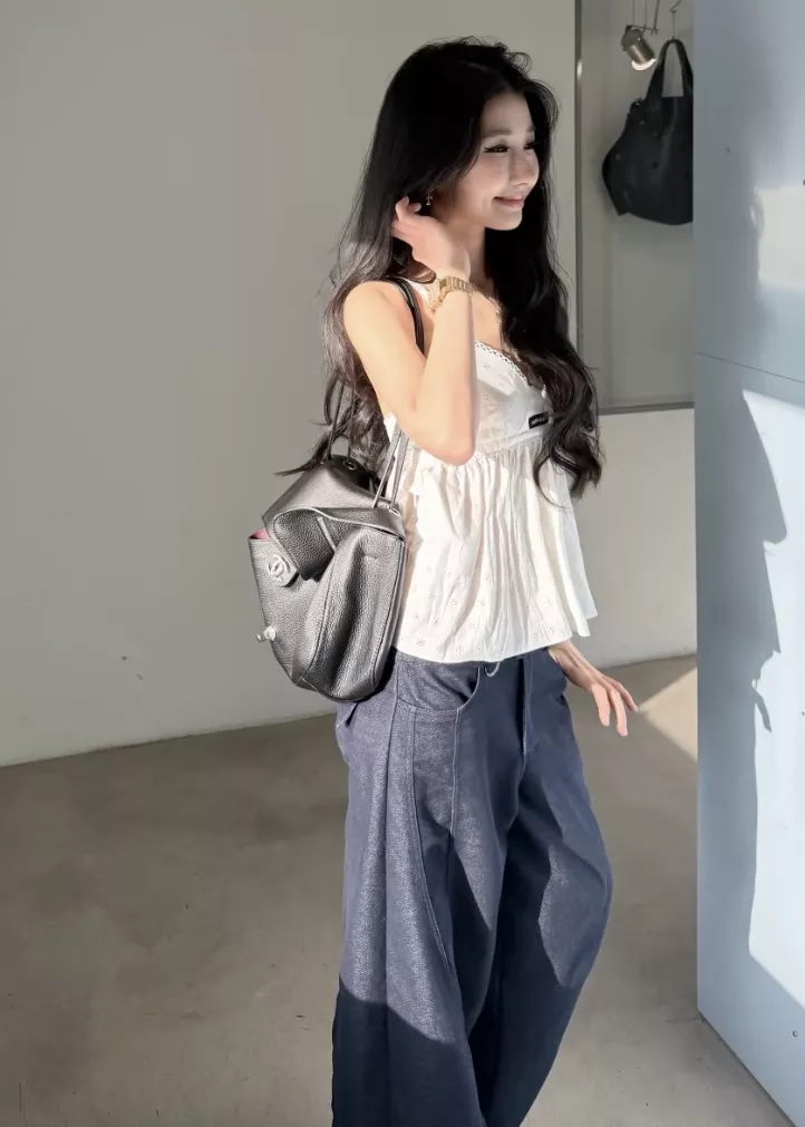 미우미우 자수 리넨 혼방 여성용 탱크탑 상세 이미지 54