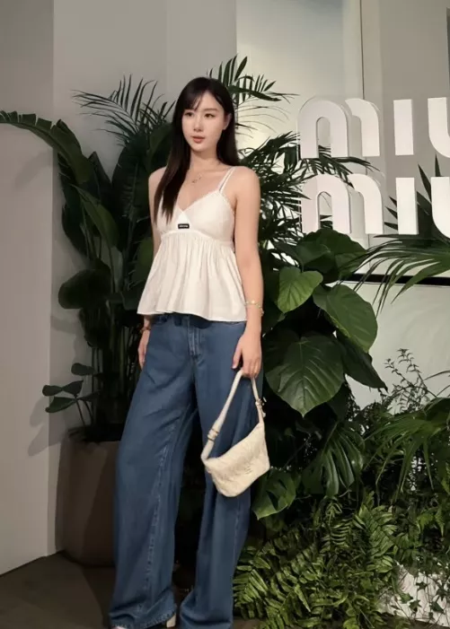 미우미우 자수 리넨 혼방 여성용 탱크탑 상세 이미지 21