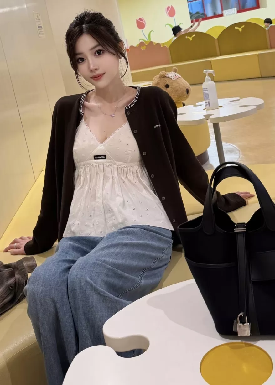 미우미우 자수 리넨 혼방 여성용 탱크탑 상세 이미지 60