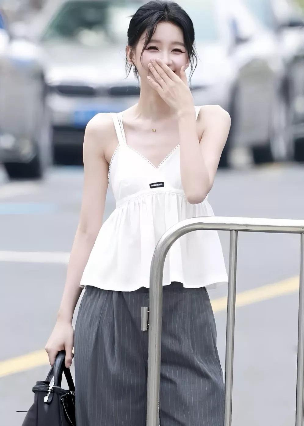 미우미우 자수 리넨 혼방 여성용 탱크탑 상세 이미지 62