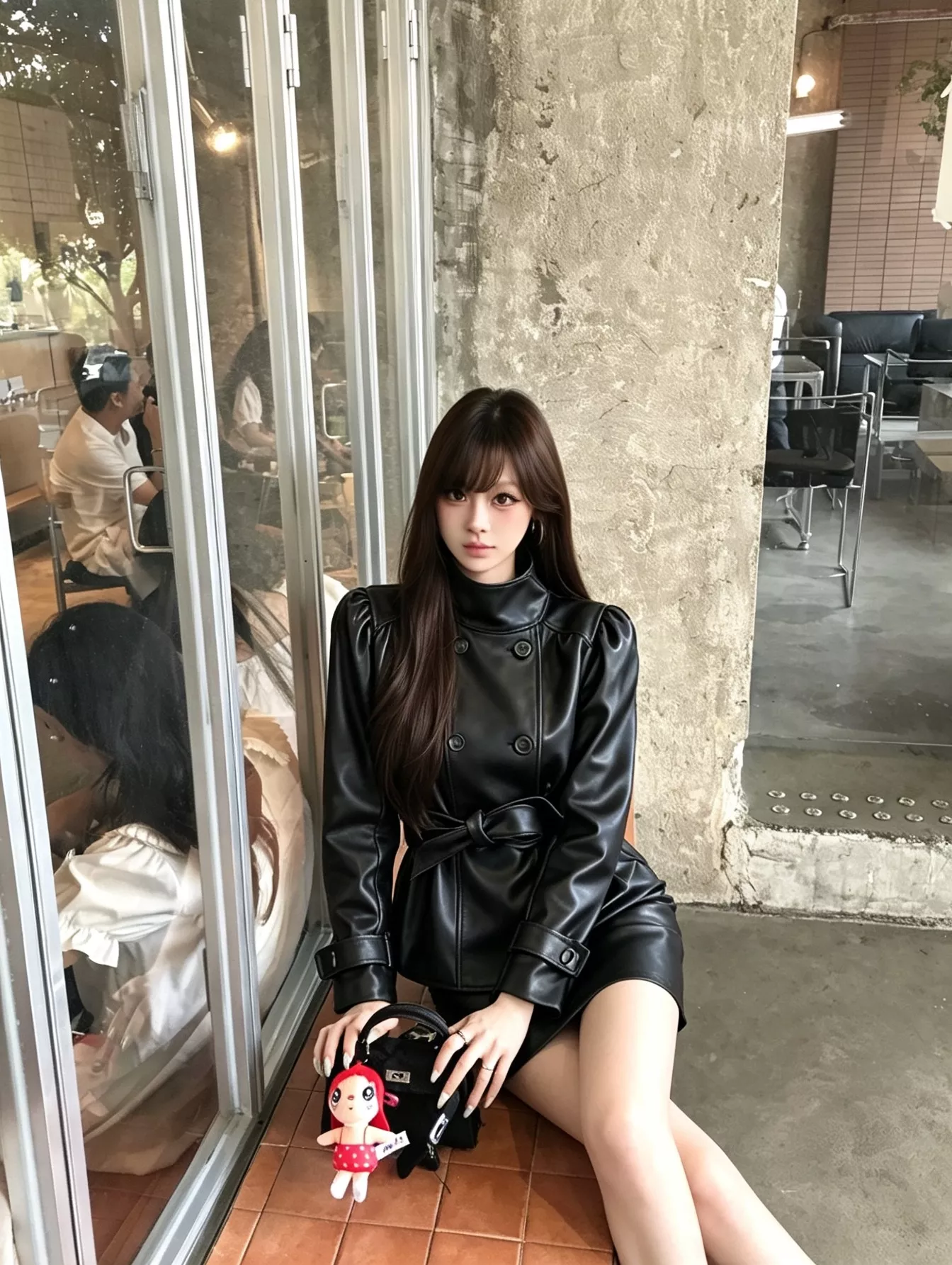 입생로랑 뉴질랜드 양가죽 벨트 여성용 투피스 상세 이미지 10