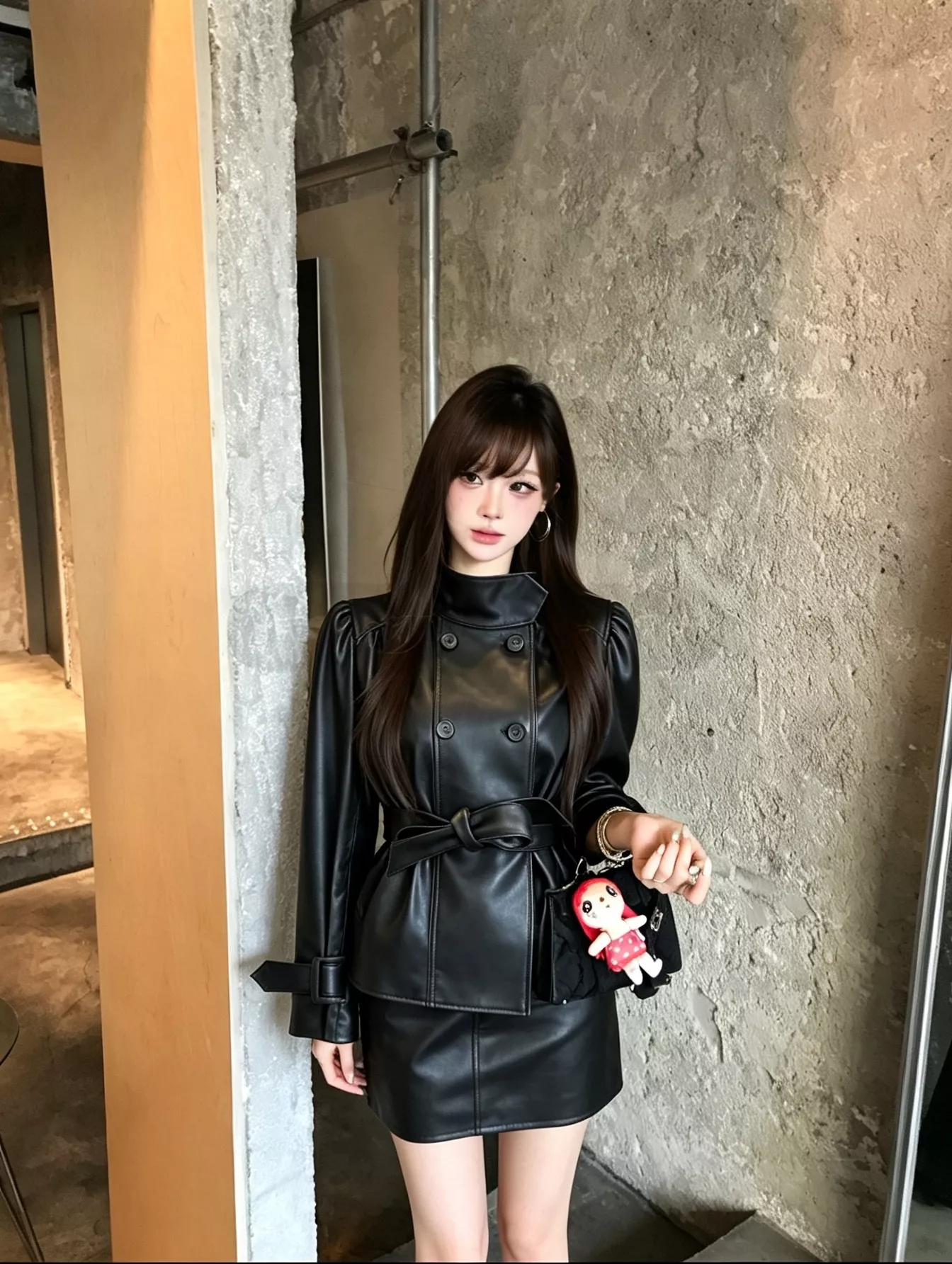 입생로랑 뉴질랜드 양가죽 벨트 여성용 투피스 상세 이미지 12