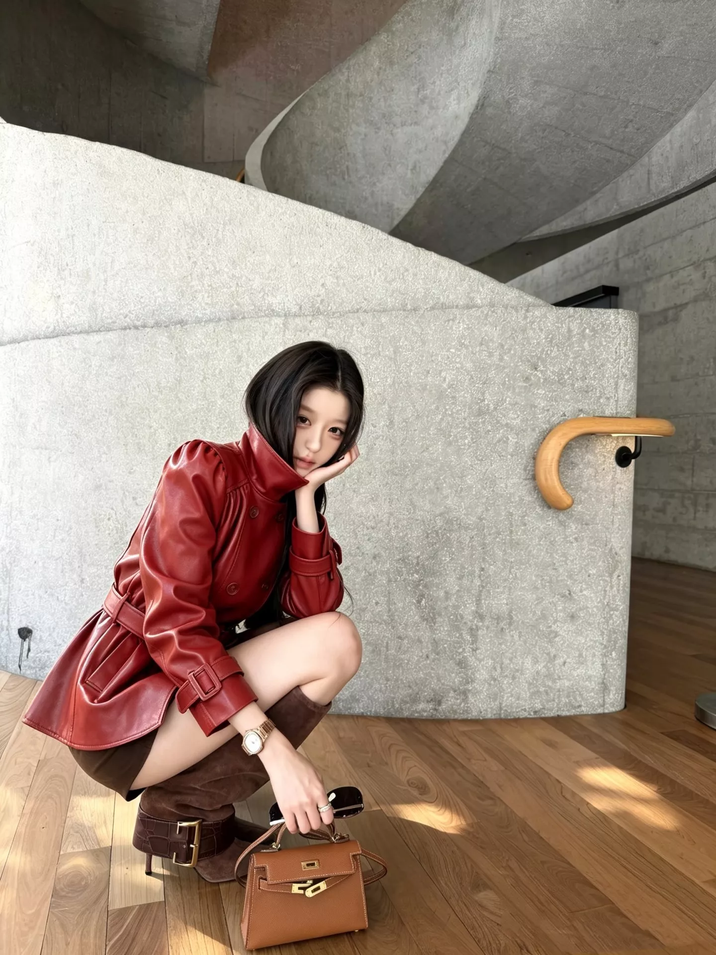 입생로랑 뉴질랜드 양가죽 벨트 여성용 투피스 상세 이미지 13