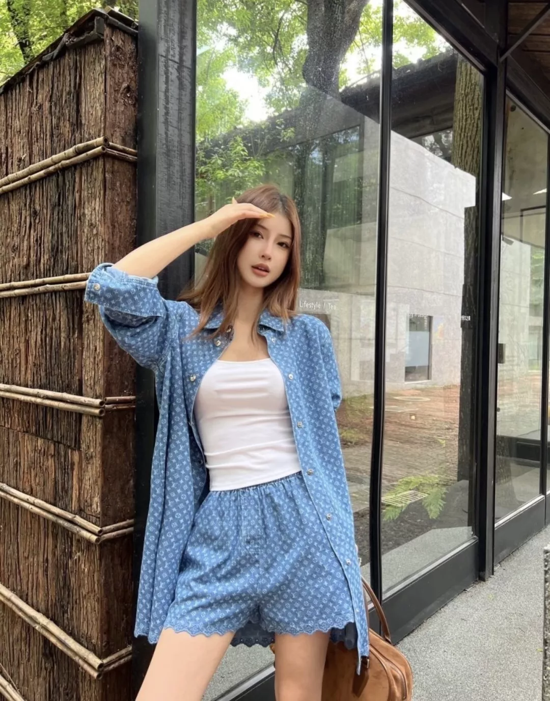 루이비통 모노그램 데님 셔츠 여성용 원피스 상세 이미지 17