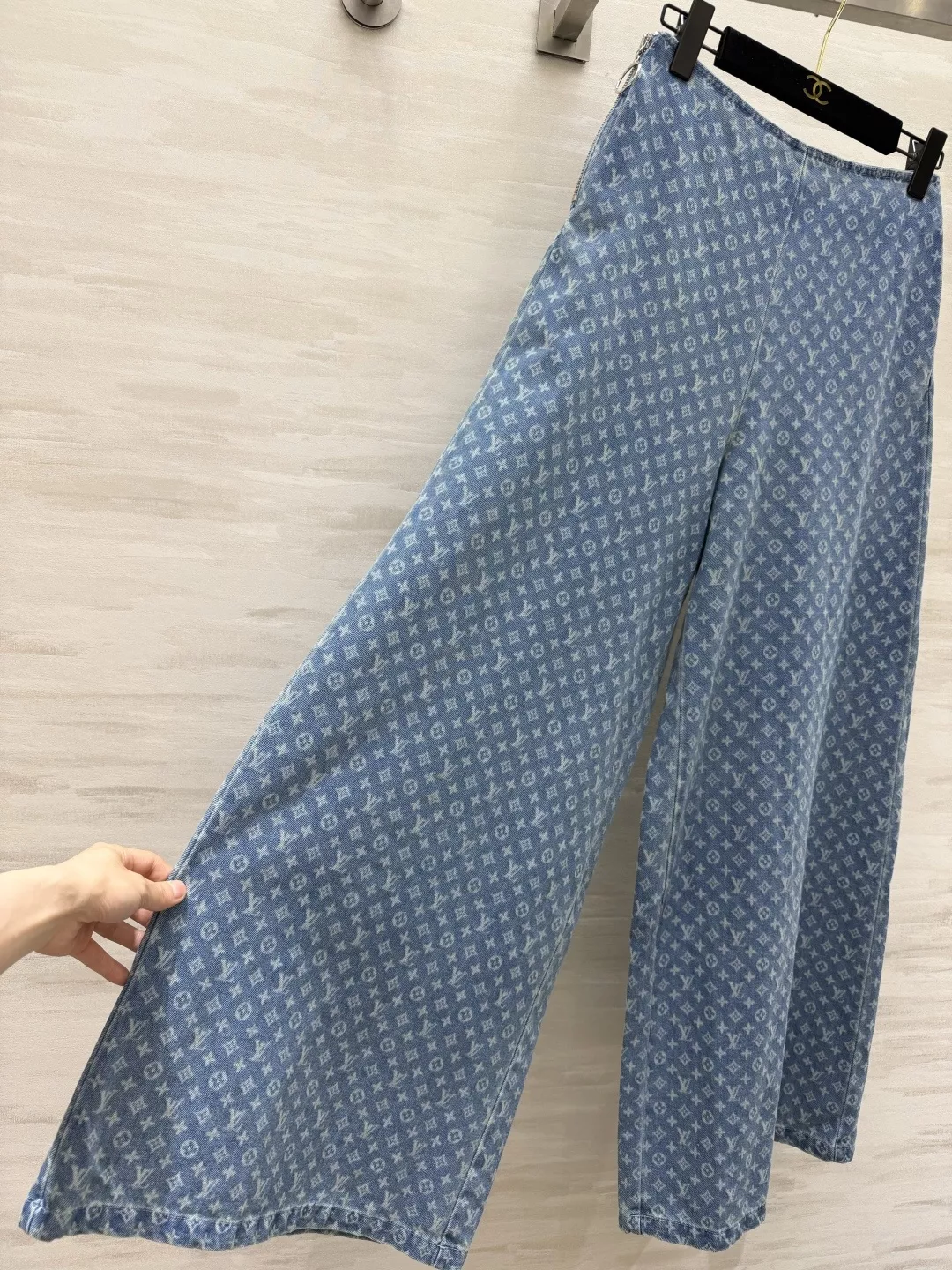 루이비통 모노그램 자카드 와이드 여성용 데님 팬츠 상세 이미지 7