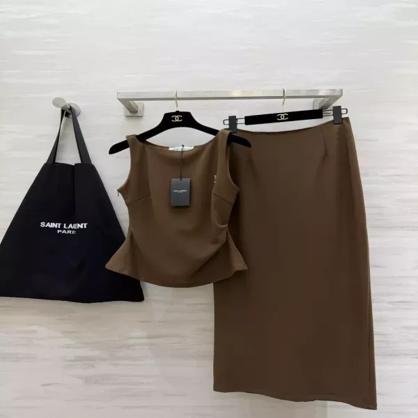입생로랑 셔링 슬림핏 여성용 투피스