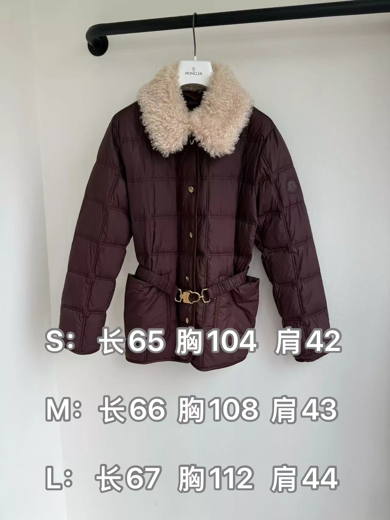 몽클레어 테디 혼방 벨트 여성용 쇼트 패딩 상세 이미지 16