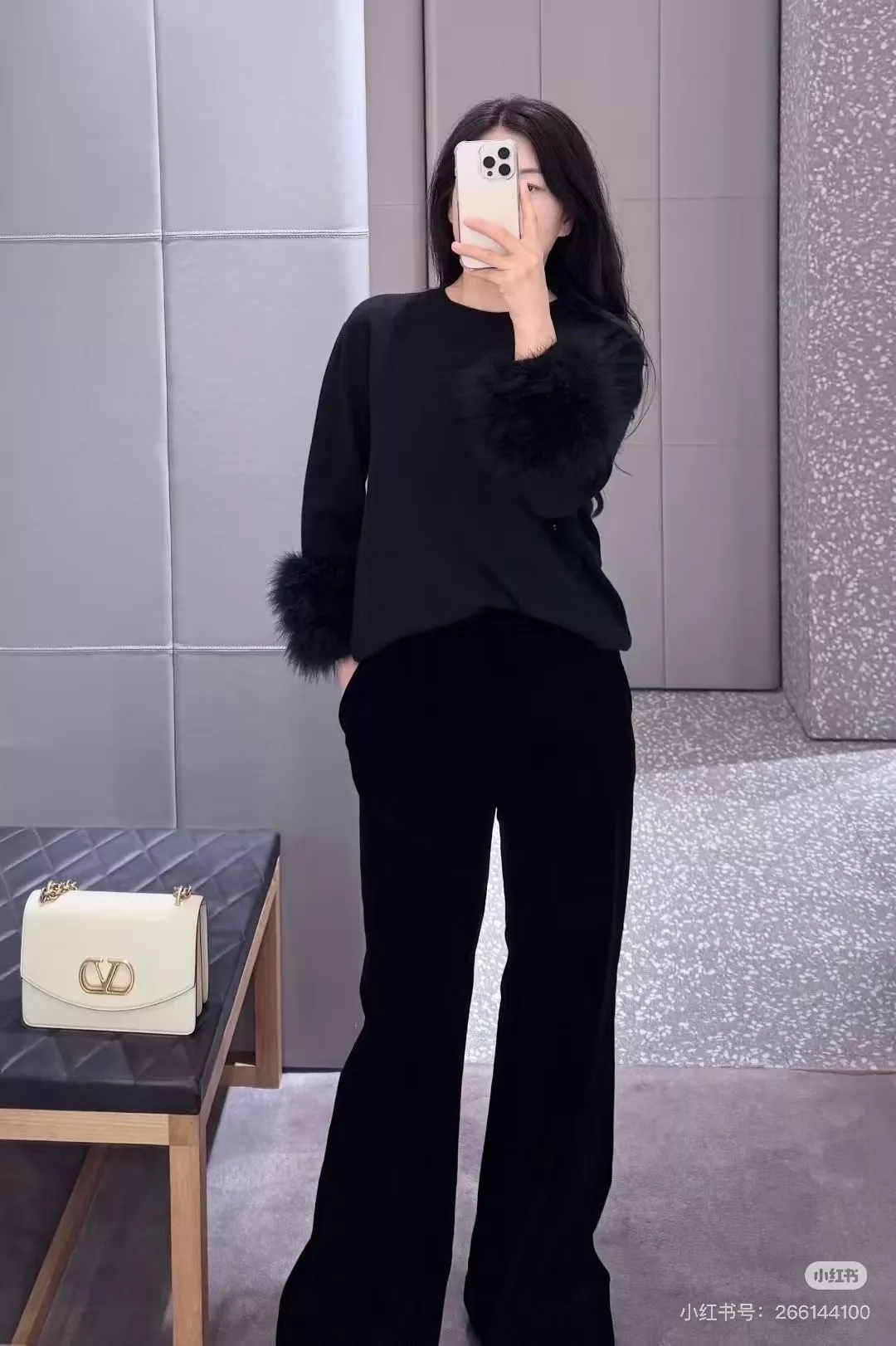 발렌티노 깃털 소매 라운드 여성용 긴소매 니트 상세 이미지 18