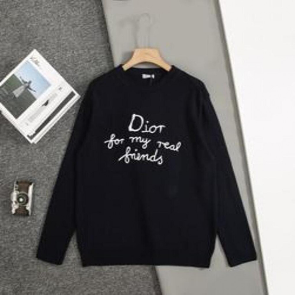 디올 CD 로고 자수 니트 스웨터