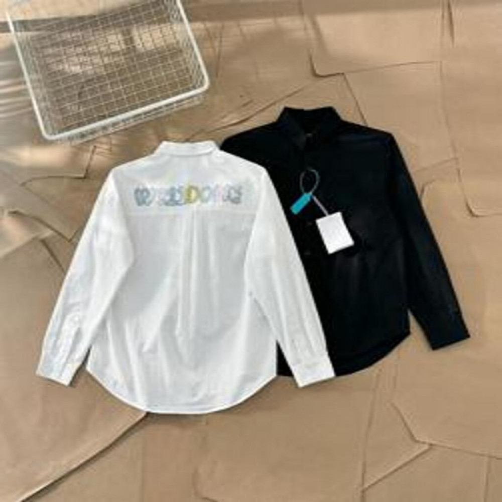 웰던 25FW 백 컬러 레터링 커플 셔츠 CS021