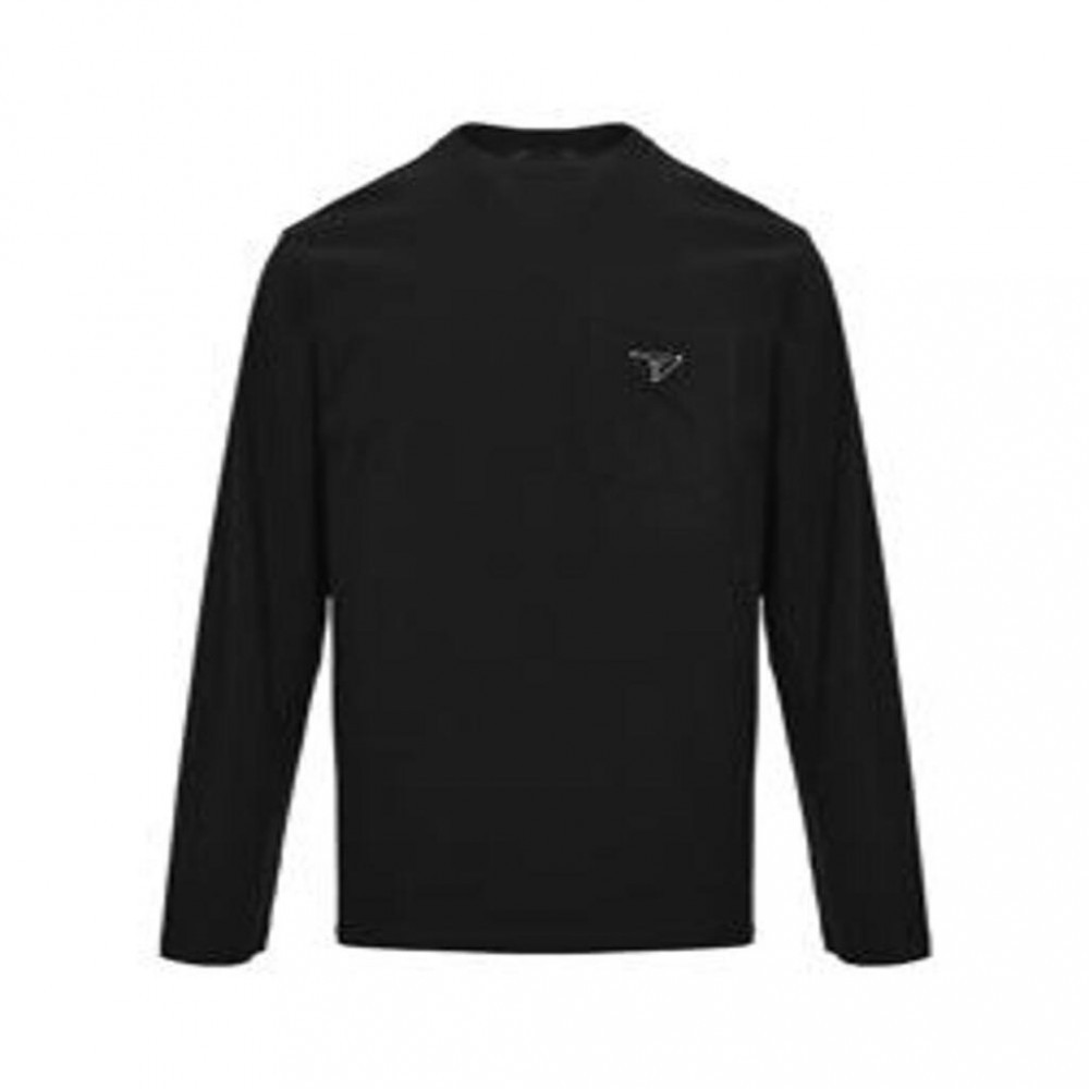 프라다 25Fw 포켓 삼각로고 장식 긴팔 티셔츠
