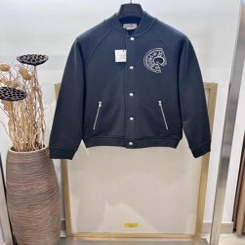 에르메스 2025FW 코튼 플리스 버튼 베이스볼 재킷