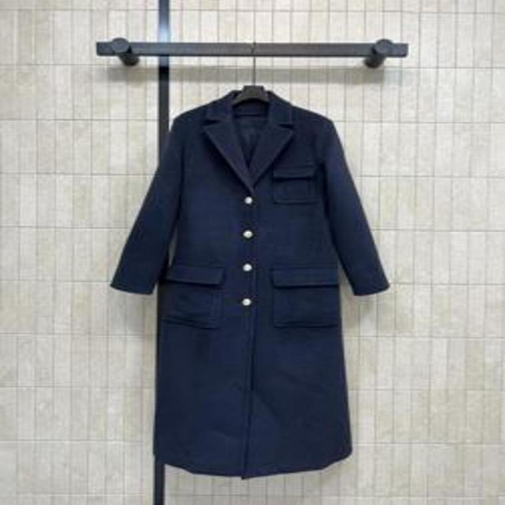 샤넬 25FW 플랩 포켓 싱글 버튼 롱 울 코트