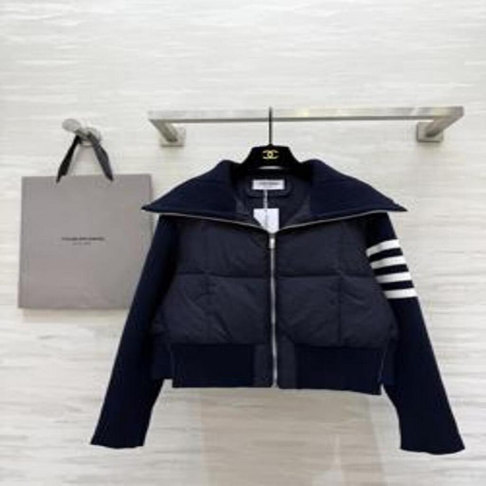 톰브라운 25FW 니트 배색 다운 자켓