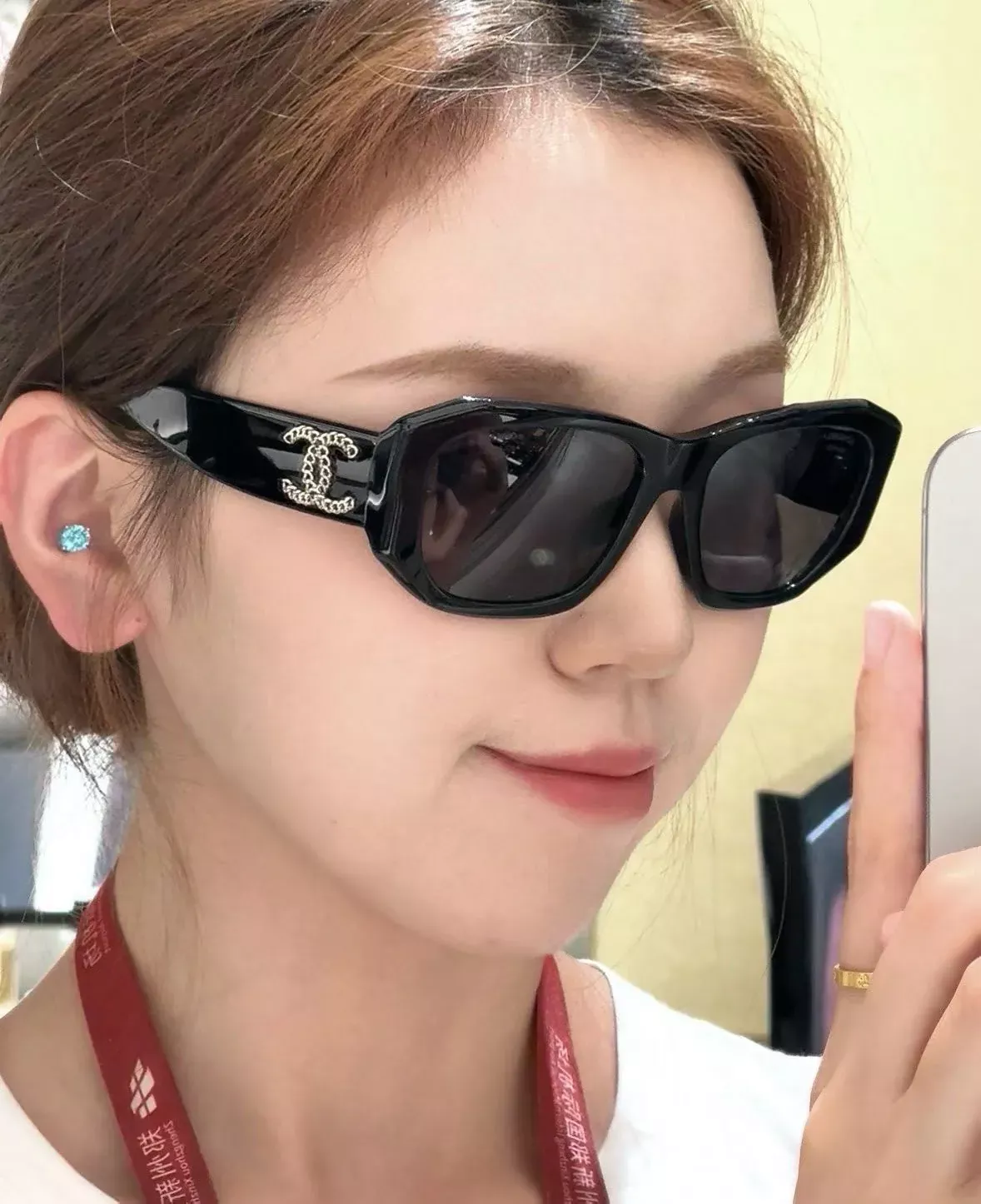 샤넬 불규칙 보드 캣아이 프레임 상세 이미지 5