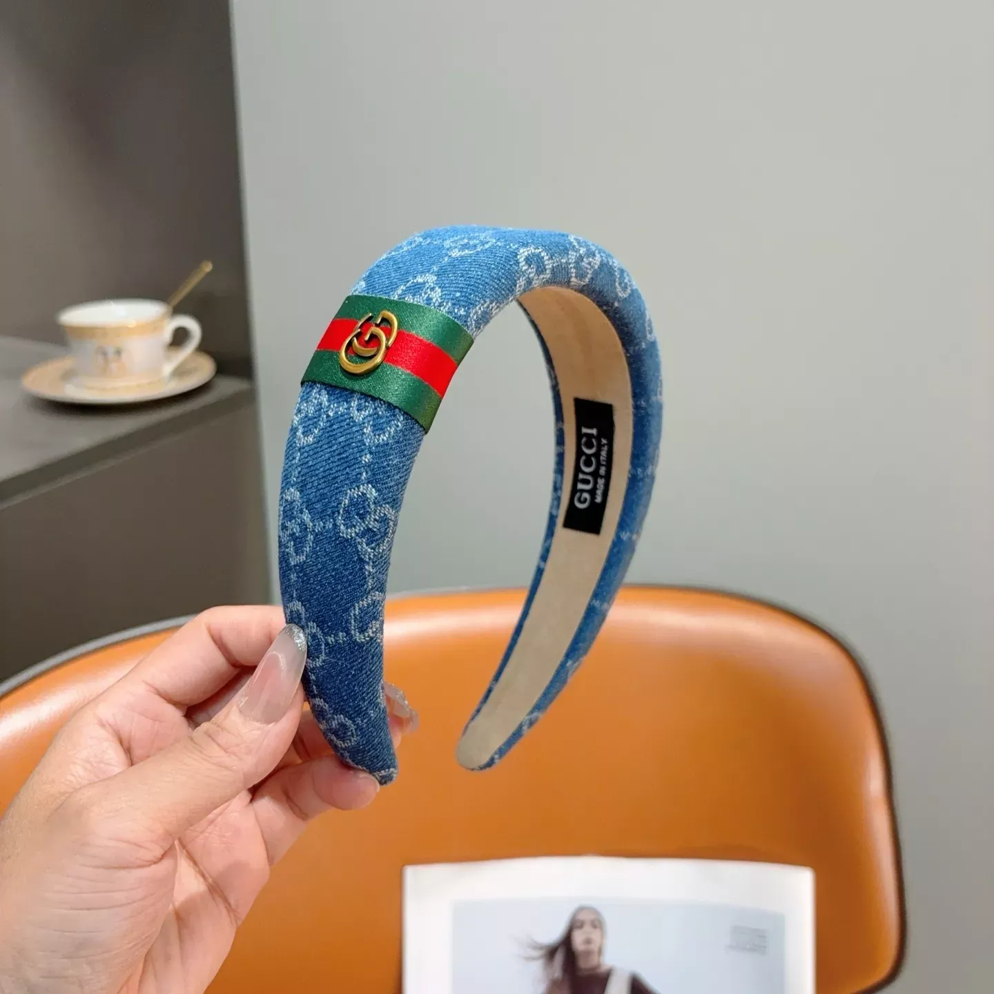 구찌 두꺼운 스펀지 패브릭 헤어밴드 상세 이미지 2