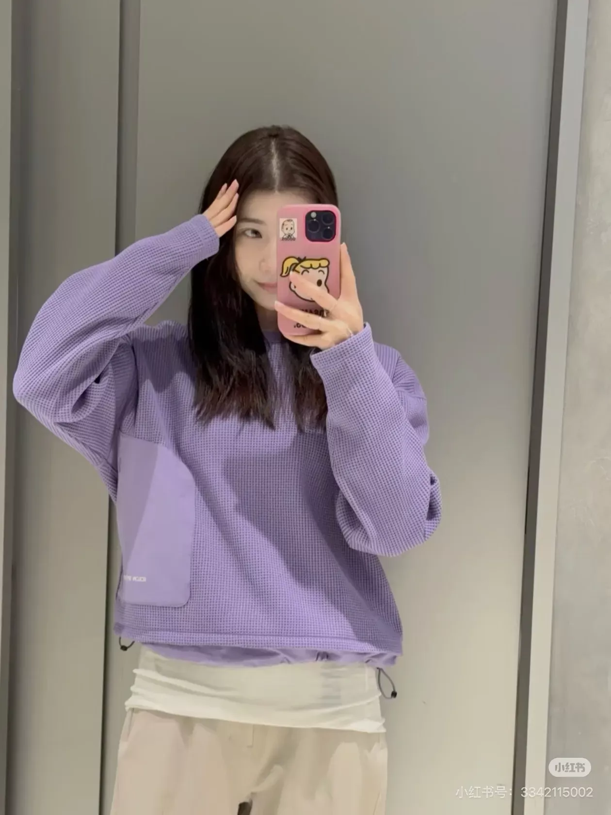 코오롱스포츠 와플 니트 크롭 여성용 긴소매 티셔츠 상세 이미지 31