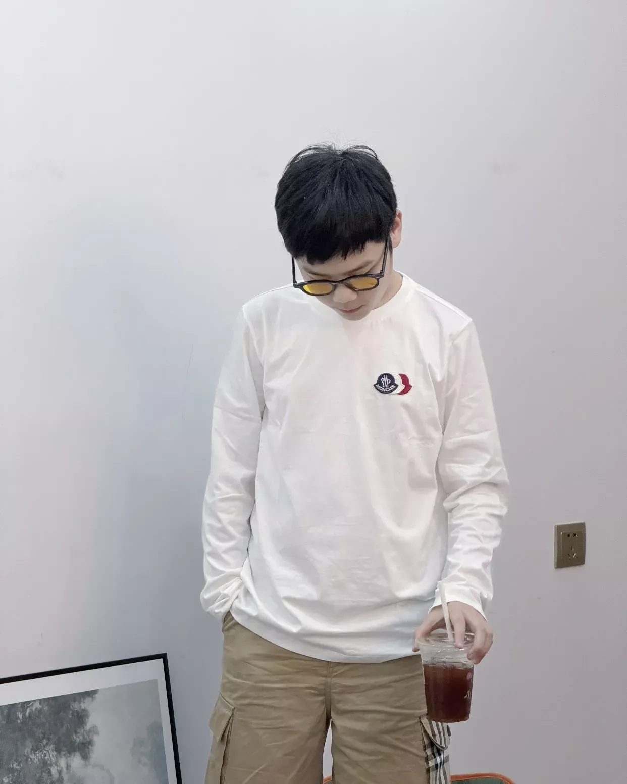 몽클레어 삼색 로고 자수 아동용 긴소매 티셔츠 상세 이미지 19