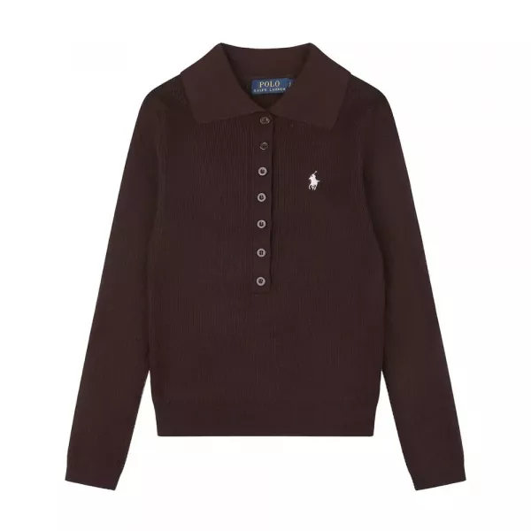 랄프로렌 자수 로고 카라 여성용 긴소매 니트