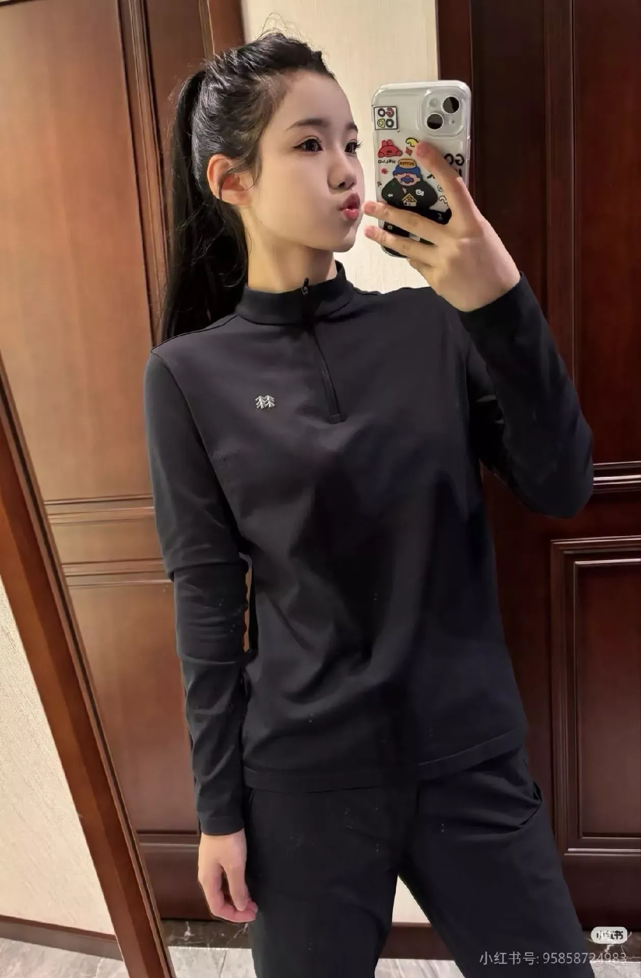코오롱스포츠 반집업 스탠드칼라 여성용 긴소매 티셔츠 상세 이미지 26