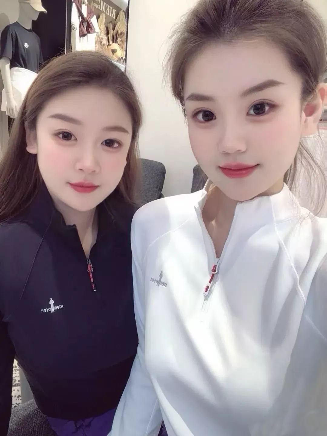 비음러펀 반집업 스탠드칼라 여성용 긴소매 티셔츠 상세 이미지 22