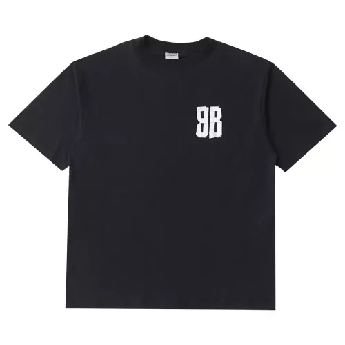 발렌시아가 실버 글리터 프린트 남녀공용 반소매 티셔츠