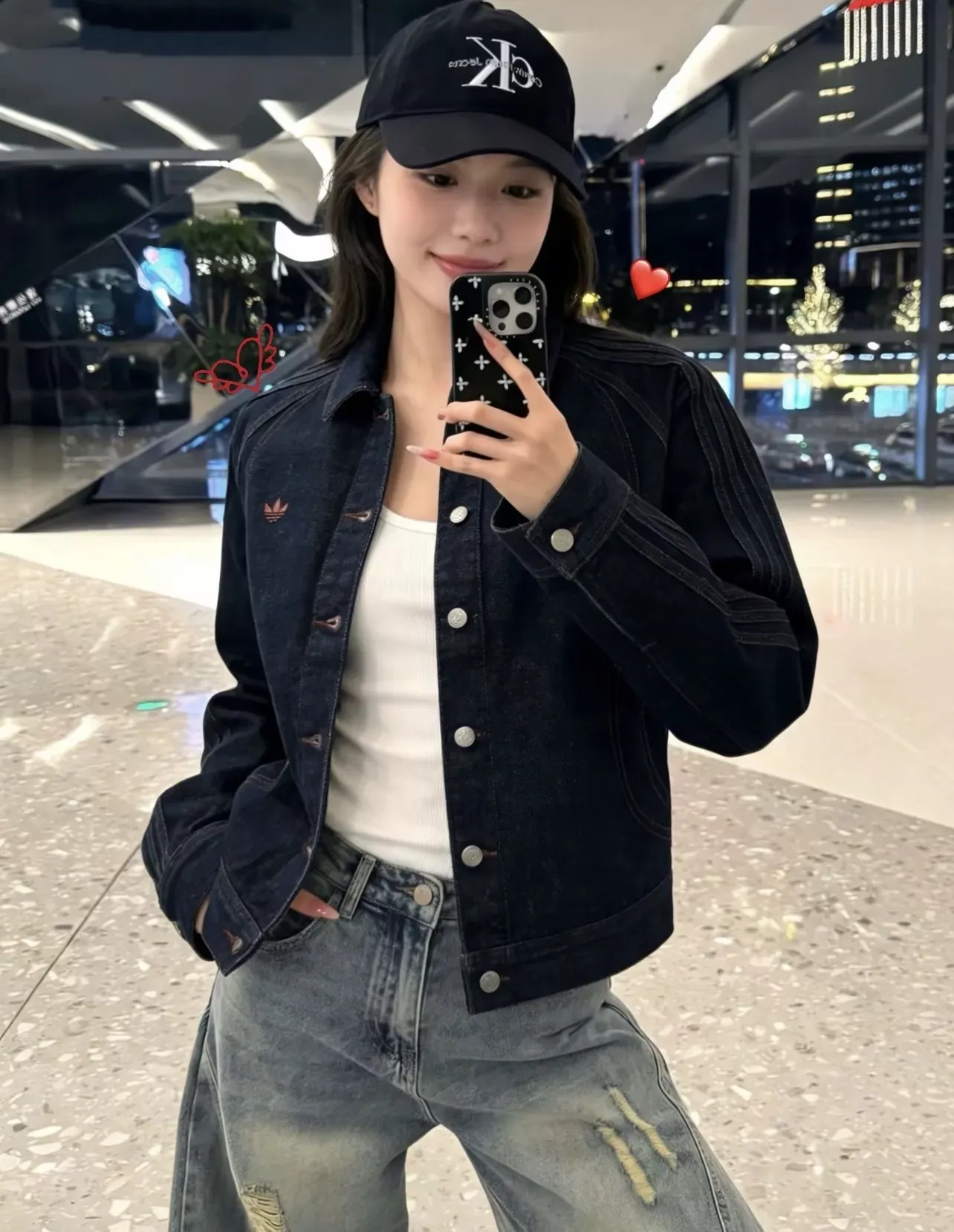 아디다스 하트 스컬 자수 남녀공용 데님 재킷 상세 이미지 29