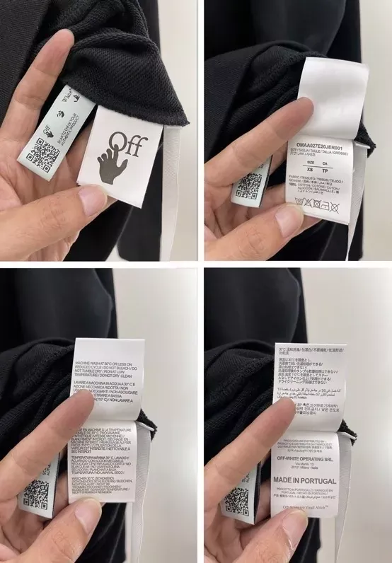 오프화이트 핸드 프린트 코튼 남녀공용 맨투맨 티셔츠 상세 이미지 7
